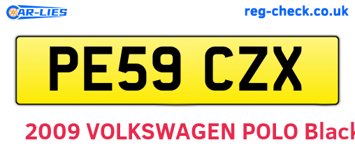 PE59CZX are the vehicle registration plates.