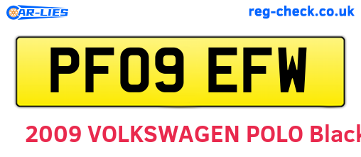 PF09EFW are the vehicle registration plates.