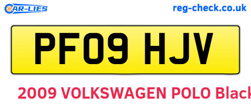 PF09HJV are the vehicle registration plates.