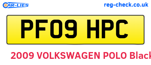PF09HPC are the vehicle registration plates.
