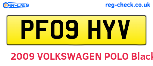 PF09HYV are the vehicle registration plates.