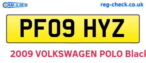PF09HYZ are the vehicle registration plates.
