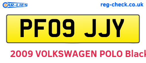 PF09JJY are the vehicle registration plates.