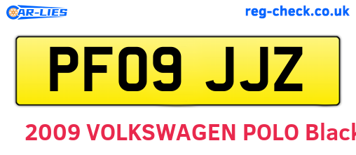 PF09JJZ are the vehicle registration plates.