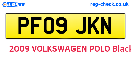 PF09JKN are the vehicle registration plates.