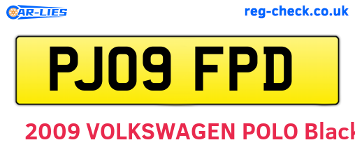 PJ09FPD are the vehicle registration plates.