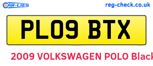 PL09BTX are the vehicle registration plates.