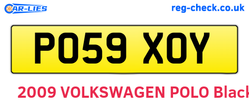 PO59XOY are the vehicle registration plates.