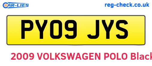 PY09JYS are the vehicle registration plates.