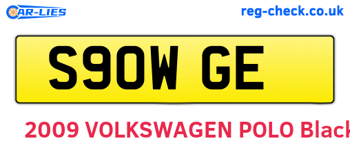 S90WGE are the vehicle registration plates.