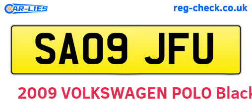 SA09JFU are the vehicle registration plates.