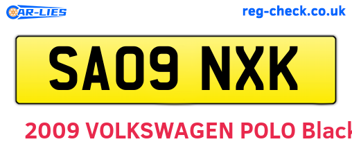 SA09NXK are the vehicle registration plates.
