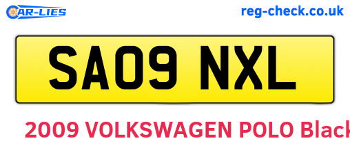 SA09NXL are the vehicle registration plates.