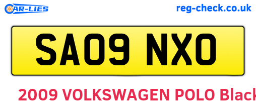 SA09NXO are the vehicle registration plates.