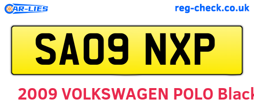 SA09NXP are the vehicle registration plates.