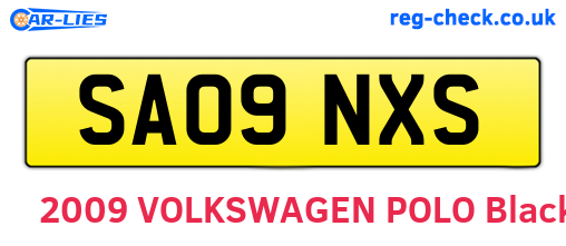 SA09NXS are the vehicle registration plates.