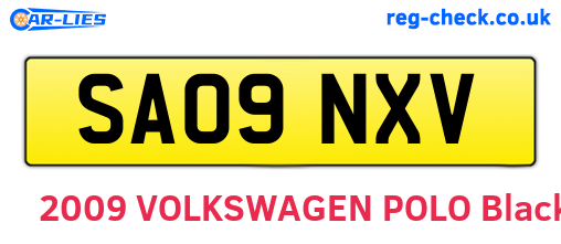 SA09NXV are the vehicle registration plates.