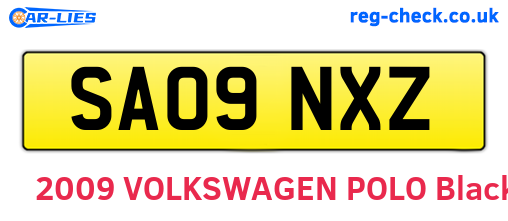 SA09NXZ are the vehicle registration plates.