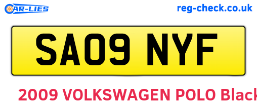 SA09NYF are the vehicle registration plates.