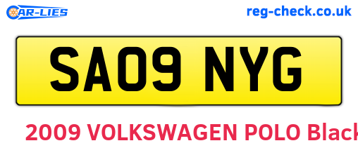 SA09NYG are the vehicle registration plates.