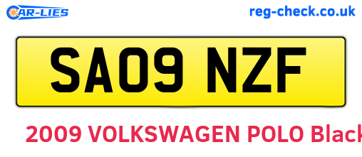 SA09NZF are the vehicle registration plates.