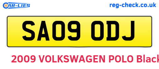 SA09ODJ are the vehicle registration plates.