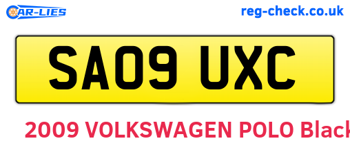 SA09UXC are the vehicle registration plates.