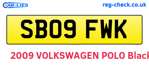 SB09FWK are the vehicle registration plates.