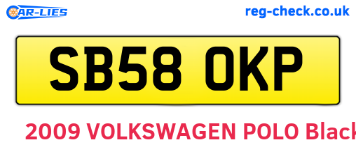 SB58OKP are the vehicle registration plates.