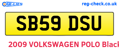 SB59DSU are the vehicle registration plates.