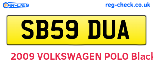 SB59DUA are the vehicle registration plates.