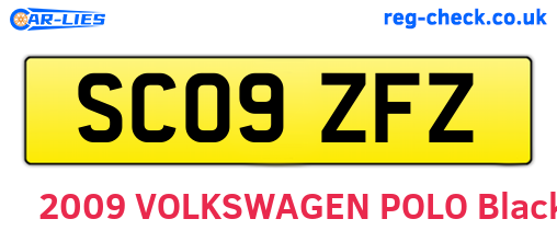 SC09ZFZ are the vehicle registration plates.
