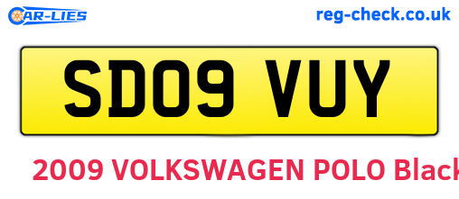 SD09VUY are the vehicle registration plates.