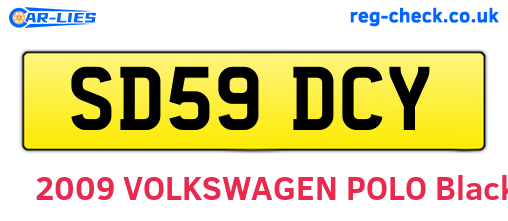 SD59DCY are the vehicle registration plates.