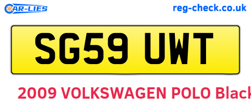 SG59UWT are the vehicle registration plates.