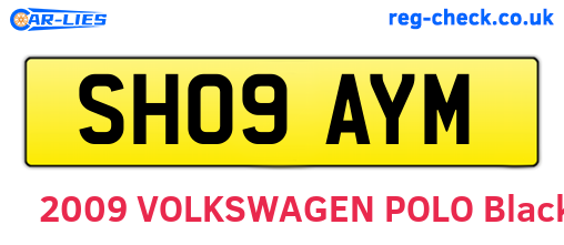 SH09AYM are the vehicle registration plates.