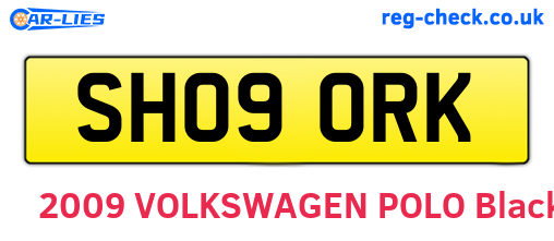 SH09ORK are the vehicle registration plates.