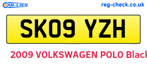 SK09YZH are the vehicle registration plates.