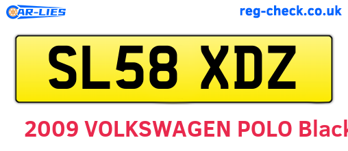 SL58XDZ are the vehicle registration plates.
