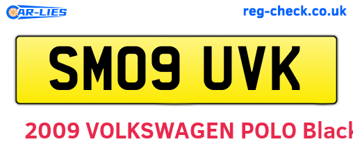 SM09UVK are the vehicle registration plates.