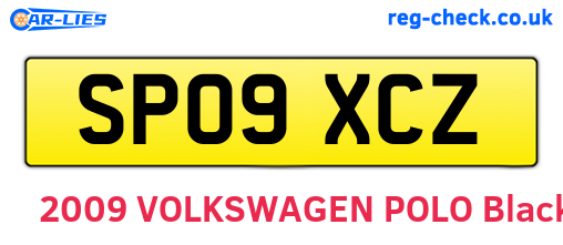 SP09XCZ are the vehicle registration plates.