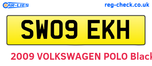 SW09EKH are the vehicle registration plates.