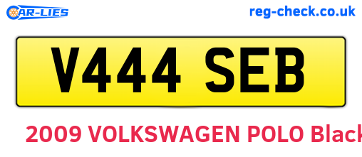 V444SEB are the vehicle registration plates.