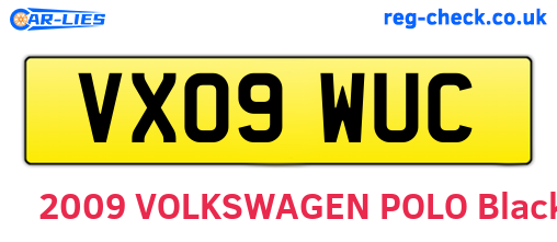 VX09WUC are the vehicle registration plates.