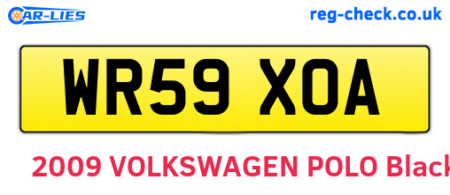 WR59XOA are the vehicle registration plates.