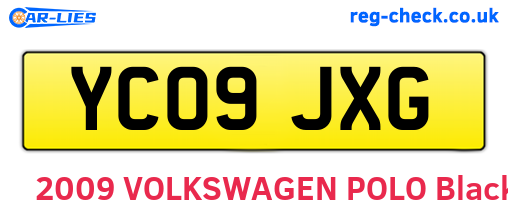 YC09JXG are the vehicle registration plates.
