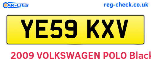 YE59KXV are the vehicle registration plates.
