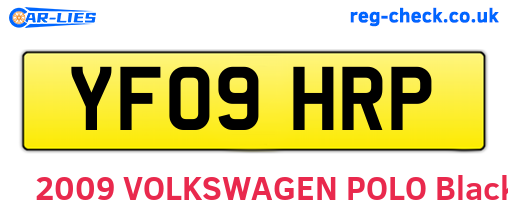 YF09HRP are the vehicle registration plates.