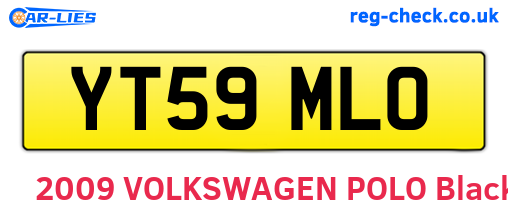 YT59MLO are the vehicle registration plates.