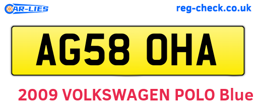 AG58OHA are the vehicle registration plates.